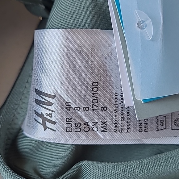 SZ8/32B H&M Bikini NWT Swimwear Push Up Green Bikini - Picture 9 of 11